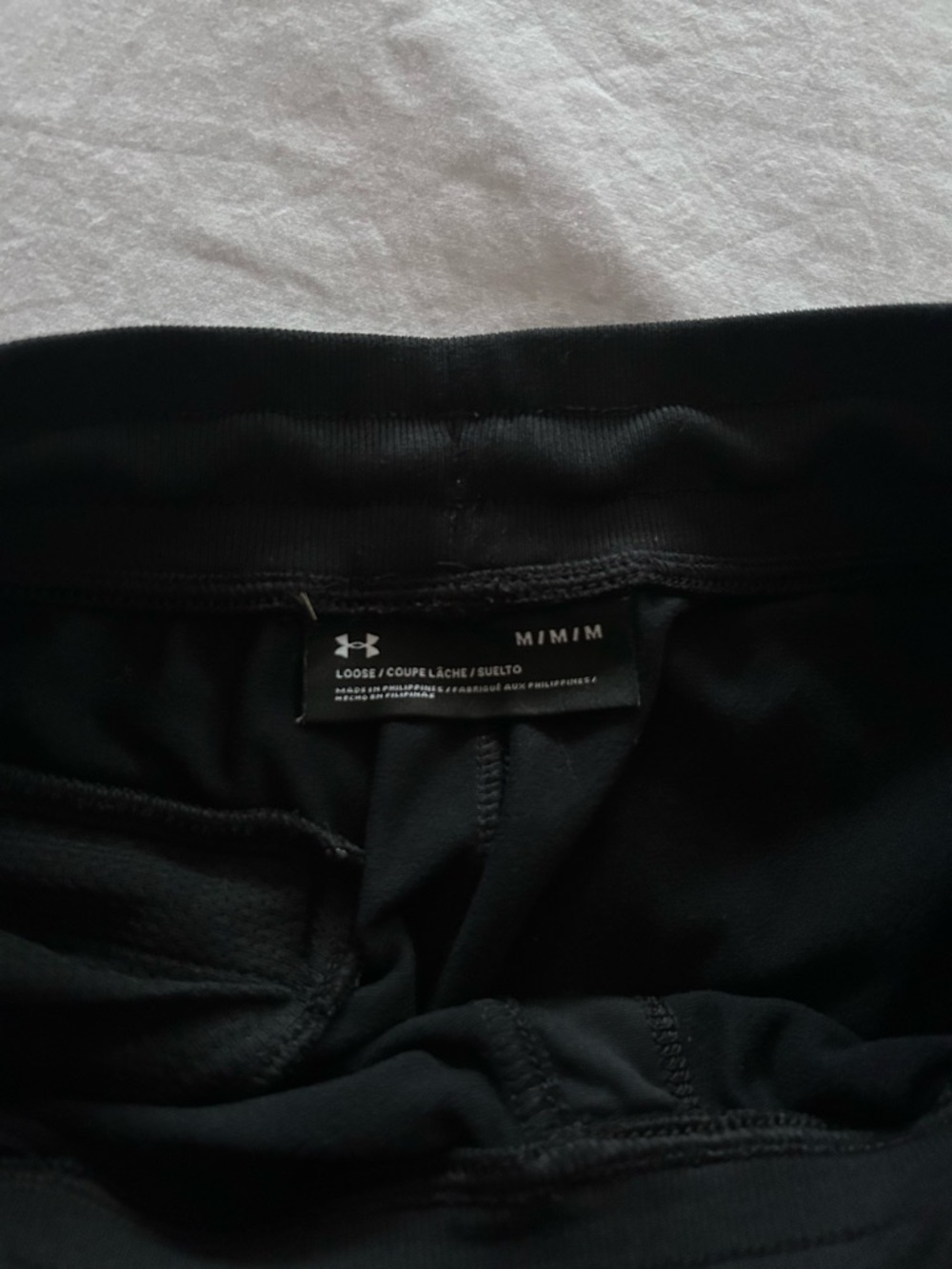Under Armour Black Kids Athletic Pants with White Logo - Picture 3 of 5